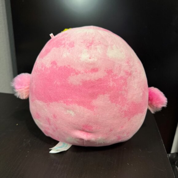 Cookie the Pink Flamingo 8" Squishmallow Plush w/ Gray Beak & Yellow Flower EUC - Picture 2 of 5